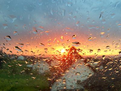 雨滴, 窗口, 缩合, 水滴, 玻璃, 液体, 反思
