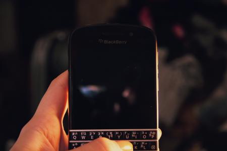 电话, 黑莓, 显示, 手, 屏幕, 黑色, 智能手机