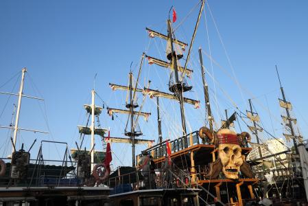 端口, 时间, 海盗船, 风帆, 天空, 玩具, 航海的船只