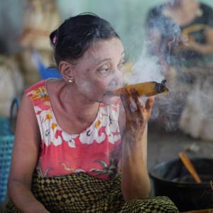 吸烟, 缅甸, tabbak, tabbakblatt, 女人, raucherin, 老