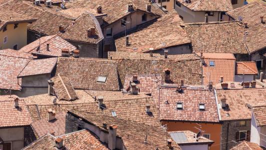 屋顶, 家园, 旧城, 意大利, 红色, 村庄, 老