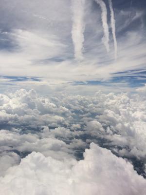 云彩, 飞机, 天空, 飞机, 旅行, 飞, 飞行
