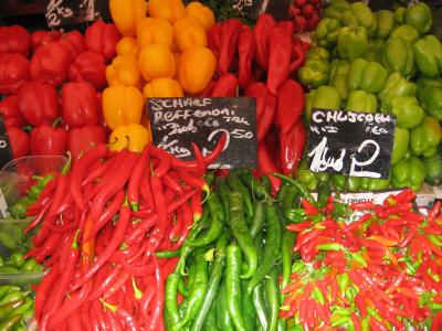 辣椒粉, 市场, 蔬菜, 食品, 红辣椒, 青椒, 营养