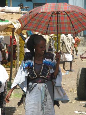 埃塞俄比亚, 妇女, 非洲, 市场, 雨伞