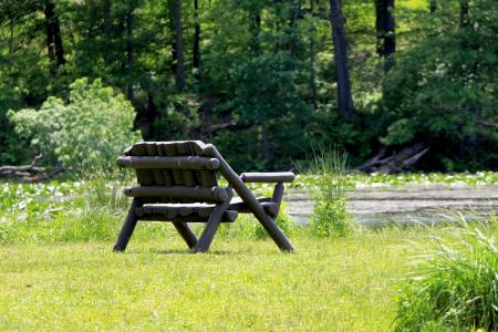 板凳, 板凳, 湖滨区, 座位, 放松, 和平, 平静