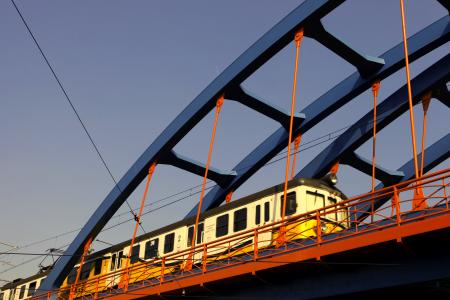铁路, 高架桥, 火车, 设计, 桥梁, 铁, 牵引