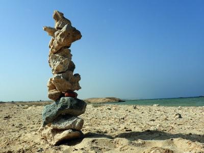 冥想, 海滩, 石头, 平衡, 海