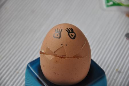 鸡蛋, 脸上, 蛋壳