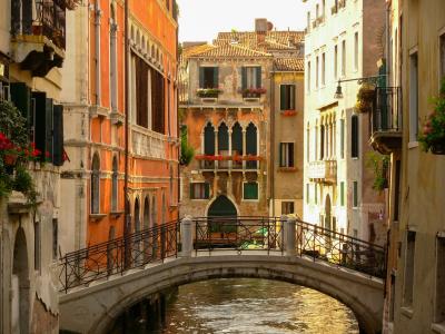 桥梁, 威尼斯, 运河, 建筑, 水, 意大利, 城市