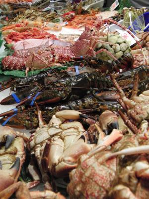 龙虾, 螃蟹, 海鲜, boqueria, 巴塞罗那, 食品, 海洋食品