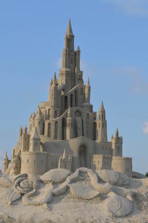沙雕, 沙子的结构, 沙子的故事, 童话沙雕, 城堡, 沙堡, 建筑