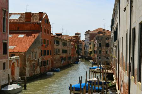 小船, 运河, 城市, 欧洲, 意大利, 威尼斯
