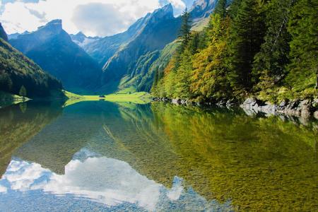 塞阿尔卑湖, 水, 自然, 瑞士, 山脉, 反思, 山
