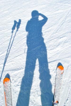 滑雪, 滑雪者, 阴影, 雪, 山脉, 冬天, 滑雪