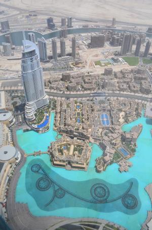 迪拜, 迪拜塔, 阿勒哈利法, 鸟瞰图, 城市, 高角度视图, 水