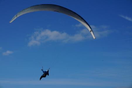 滑翔伞, 飞, 天空, 蓝色, 户外, 极限运动, 体育