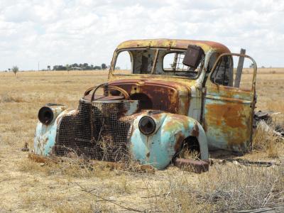 澳大利亚, 旧实用程序, 那辆旧车, 残骸, 锈, 生锈, 卡车