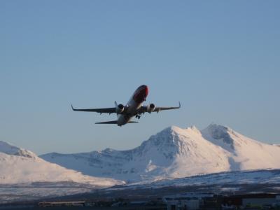 挪威语, 飞机, 飞机, 天空, 飞, 航空, 山脉
