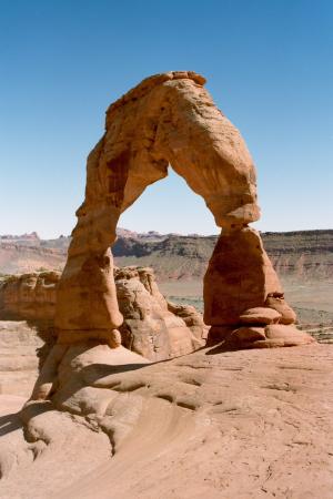 精致的拱, 岩石, 形成, 砂岩, 摩押, 拱门, 沙子