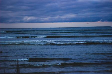 海洋, 波, 蓝色, 云彩, 海, 水, 波