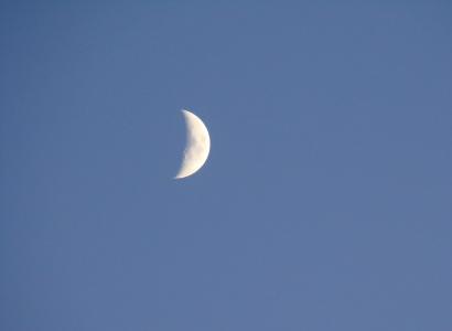 月亮, 汉密尔, 新月, 蓝蓝的天空, 蓝色
