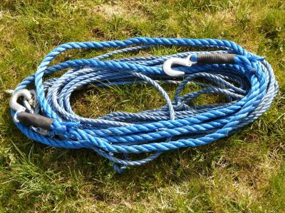 绳子, 电缆, 钩, 蓝色, 牵引绳