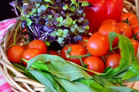 蔬菜, 购物篮, 采购, 市场, 农民本地市场, 西红柿, 水芹