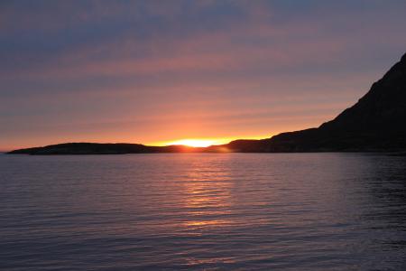 格陵兰岛, 日落, 由水