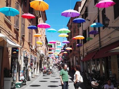 颜色, 天空, 雨伞, 意大利, 多彩, 城市, 街道
