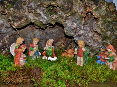 诞生场面, 圣诞节, 约瑟夫, 耶稣, 马槽, 洞穴, 青苔