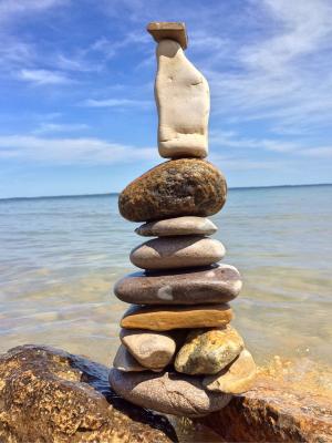 石头, 堆叠, 岩石, 平衡, 自然