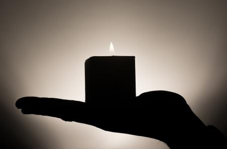 蜡烛, 冥想, 手, 保持, 热, 信心, 休息