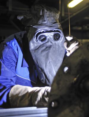 焊工, 热焊, 工人, 行业, 面保护, 安全眼镜, 热