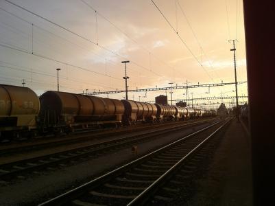 铁路, 敢, 编组站, 火车站, muttenz, 瑞士, 油罐车