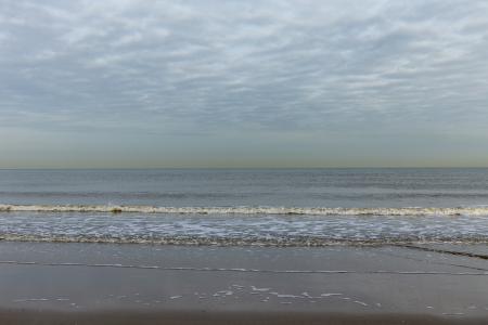 海滩, 海, 安静, 早晨的太阳, 云彩, 海岸, 荷兰