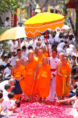 最高族长, 佛教徒, 族长, 祭司, 和尚, 橙色, 长袍