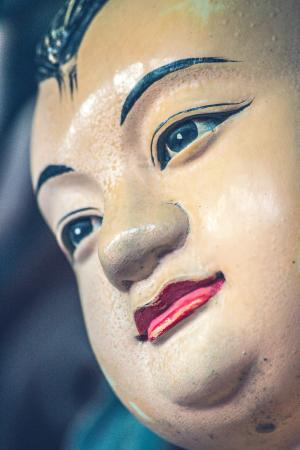 脸上, 雕像, 中国, 佛, 宁静, 禅宗