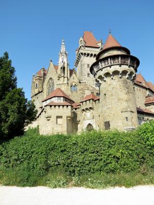 奥地利, 中世纪城堡, 夏季, 白天, 石砌体, 历史, 绿色灌木