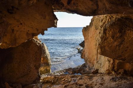 洞穴, 退出, 地质, 自然, 海, 卡沃 greko, 国家公园