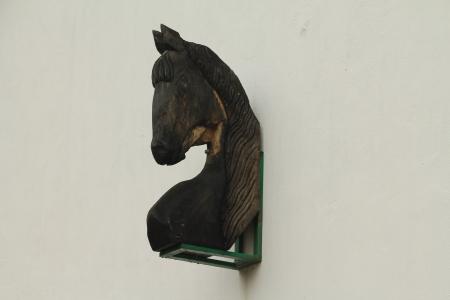 马, 木材, 雕像, 动物