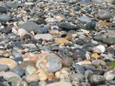 鹅卵石, 沙子, 海的那边, 纹理, 石头, 一轮