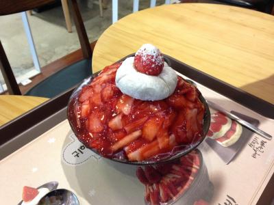 bingsu, 冰, 草莓