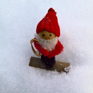 冬天, 圣诞老人, 进出口有限公司, 在雪中, 可爱, 红 strickmütze, adventlich