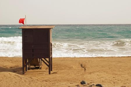 海边的房子, 海滩管理员, 坏禁令, 红旗, 海滩, 海