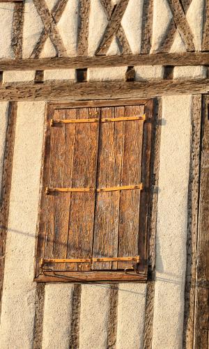 法国, mirepoix, 百叶窗, 立面, 法国南部, 老, 木材-材料