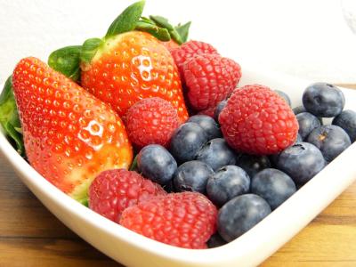 水果, 弗里施, 草莓, 蓝莓, 覆盆子, 维生素, 健康