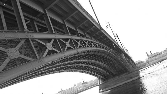桥梁, 美因茨, 钢桥, 莱茵河, 建设, 在河上, 金属