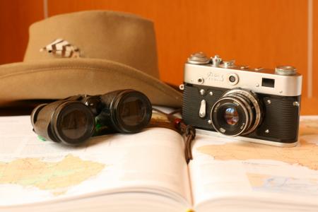 相机, 老, 帽子, 旅行, 年份, 老相机, 相机-摄影器材