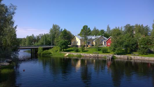 夏季, 水, 河, 芬兰, 桥梁