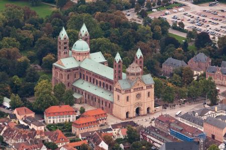 施派尔, 大教堂, 鸟瞰图, 建设, 德国, 著名, 宗教